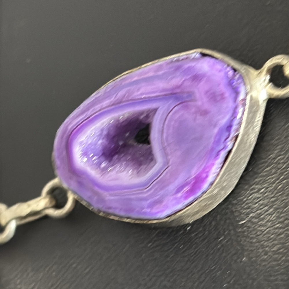 925 Lapis Purple Quartz Druzy Iolite Biwa Pearl Gemstone Silver Necklace​ - Picture 4 of 9